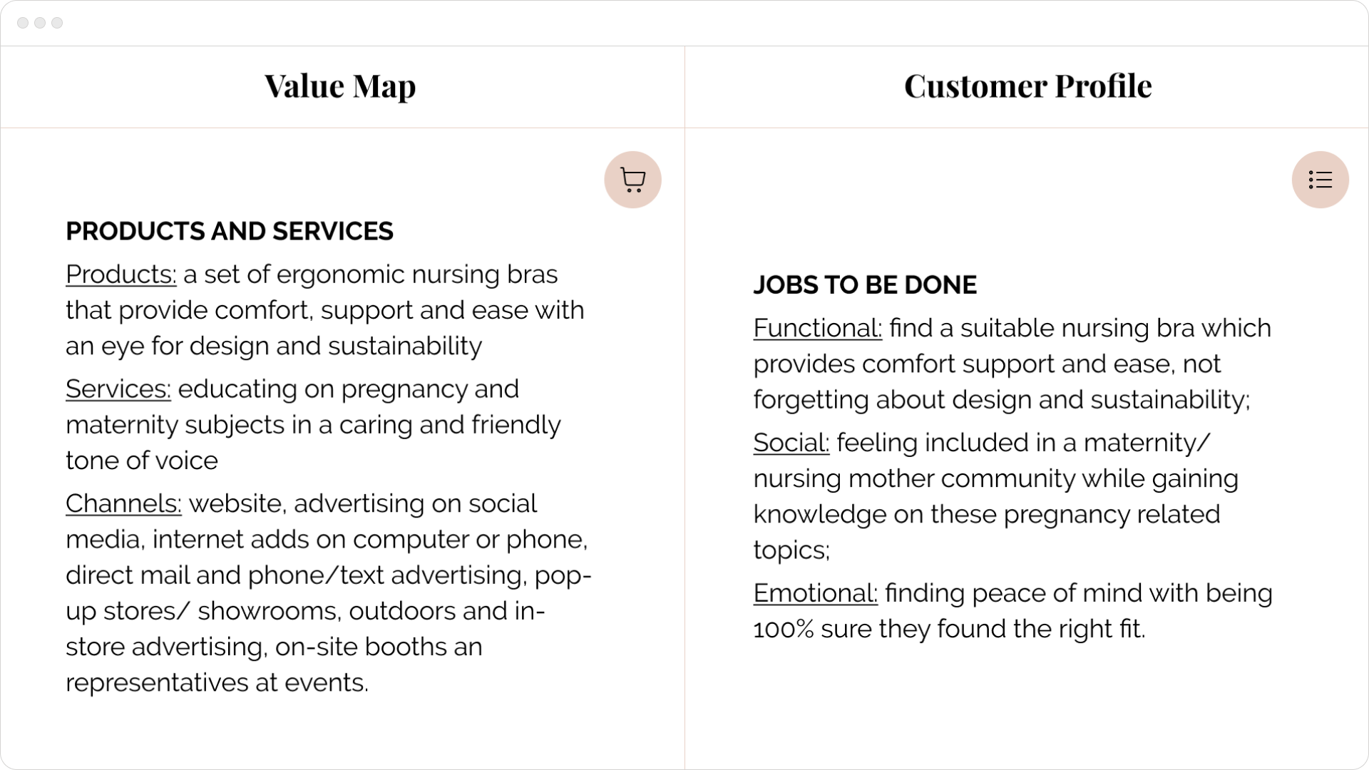 Value Proposition Canvas